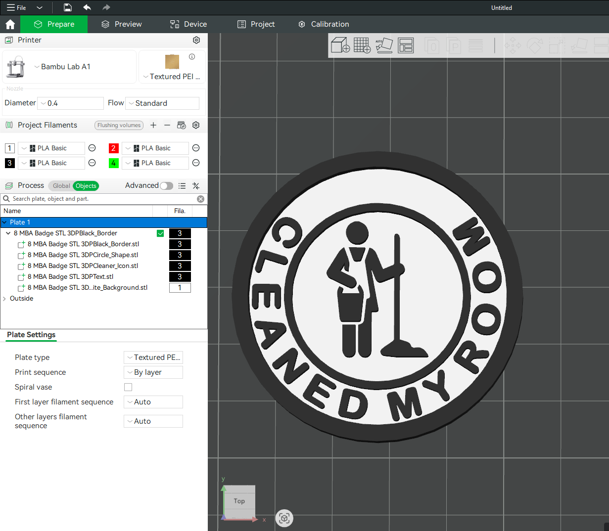Cleaned My Room MBA Merit Badges 3D STL Files For 3D Printing Using 3D Printer Machines