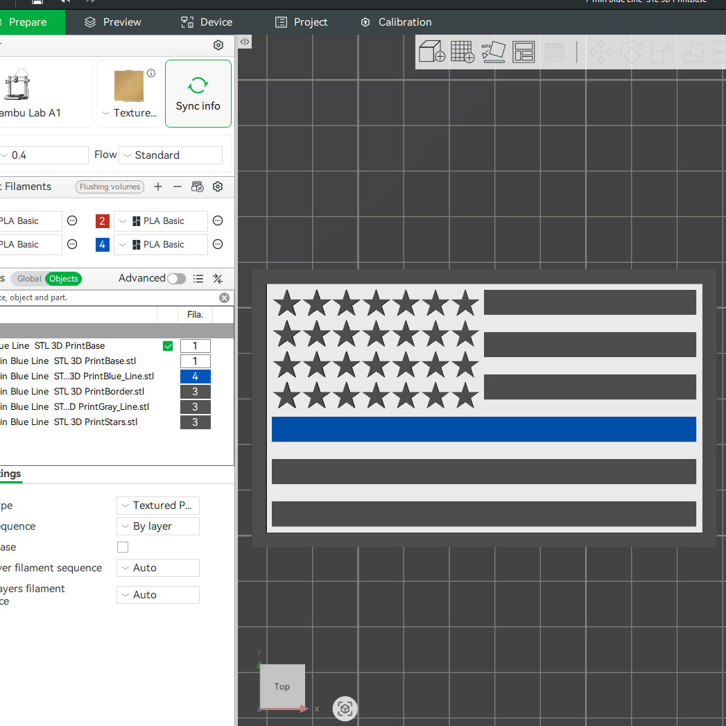 Thin Blue Line Flag Police Officer Remember Badge 3D STL Files For 3D Printing Using 3D Printer Machines