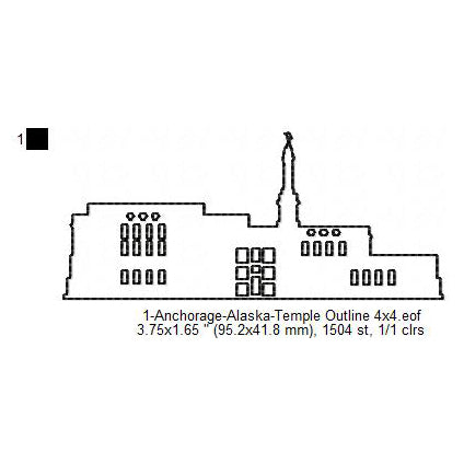 Anchorage Alaska LDS Temple Outline Machine Embroidery Digitized Design Files