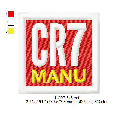 CR7 Cristiano Ronaldo Football Player Machine Embroidery Digitized Design Files