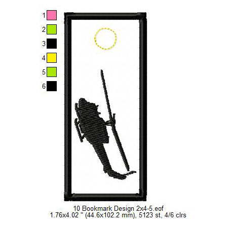 Bell UH-1N Twin Huey Aircraft Bookmark Machine Embroidery Digitized Design Files