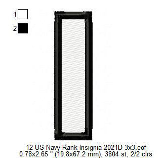 US Navy Rank Lieutenant Junior Grade LTJD Insignia Patch Machine Embroidery Digitized Design Files