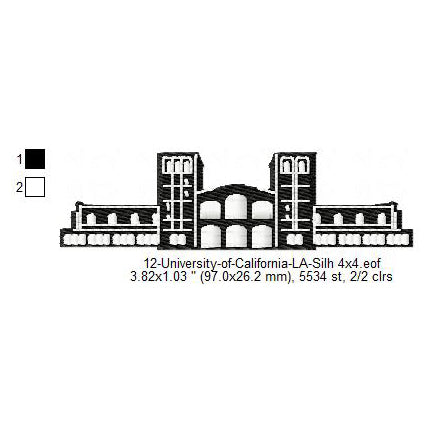 University of California LA Silhouette Machine Embroidery Digitized Design Files