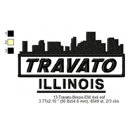 Travato Illinois State Designs Machine Embroidery Digitized Design Files