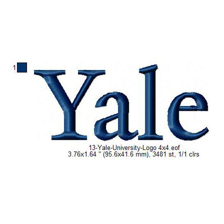 Yale University Logo Machine Embroidery Digitized Design Files