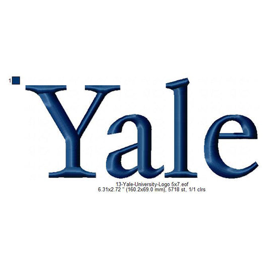 Yale University Logo Machine Embroidery Digitized Design Files