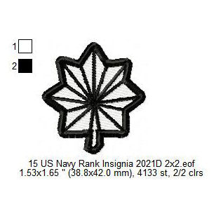 US Navy Rank Commander CDR Insignia Patch Machine Embroidery Digitized Design Files