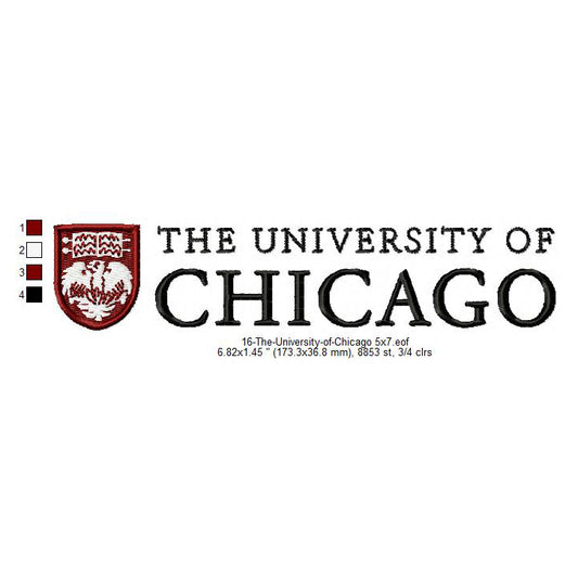 The University of Chicago Logo Machine Embroidery Digitized Design Files