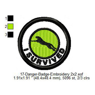 I Survived Leopard Merit Adulting Badge Machine Embroidery Digitized Design Files
