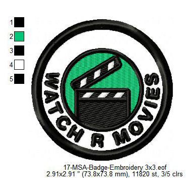 Watch R Movies Mormon Merit Adulting Badge Machine Embroidery Digitized Design Files