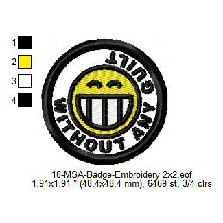 Without Any Guilt Mormon Merit Adulting Badge Machine Embroidery Digitized Design Files