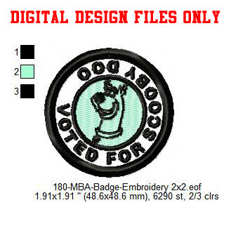 Voted For Scooby Doo Outline Merit Adulting Badge Machine Embroidery Digitized Design Files