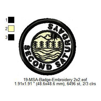 Second Saturdays Mormon Merit Adulting Badge Machine Embroidery Digitized Design Files