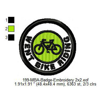 Went Bike Riding Merit Adulting Badge Machine Embroidery Digitized Design Files
