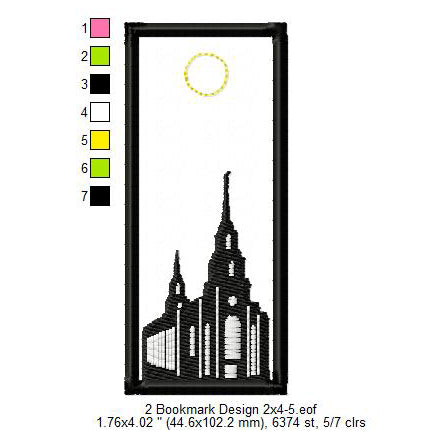 Layton Utah LDS Temple Bookmark Machine Embroidery Digitized Design Files