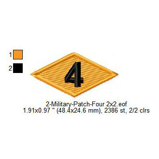 US Army Ranger Fourth Battalion Diamond Machine Embroidery Digitized Design Files