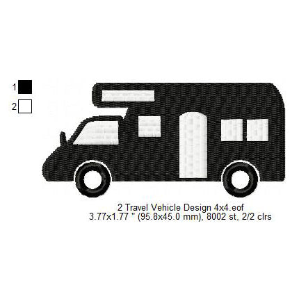Travel Vehicle Travato Line Art Machine Embroidery Digitized Design Files