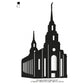 Layton Utah LDS Temple Silhouette Machine Embroidery Digitized Design Files