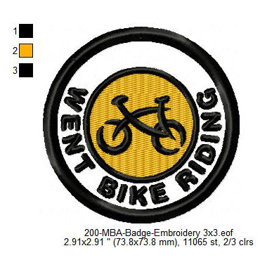 Went Bike Riding Cyclist Merit Adulting Badge Machine Embroidery Digitized Design Files