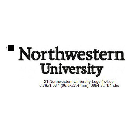 Northwestern University Logo Machine Embroidery Digitized Design Files