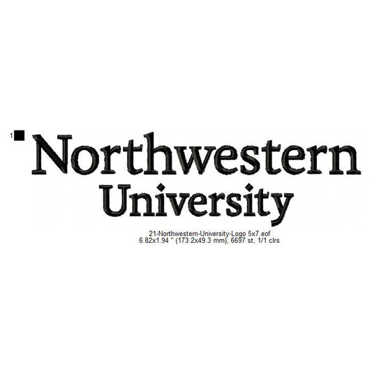 Northwestern University Logo Machine Embroidery Digitized Design Files