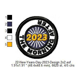 The Morning After 2023 New Year Wishing Merit Badge Machine Embroidery Digitized Design Files