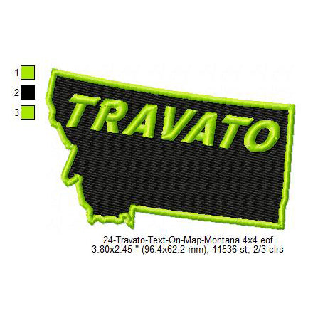 Travato Montana State Map Designs Machine Embroidery Digitized Design Files