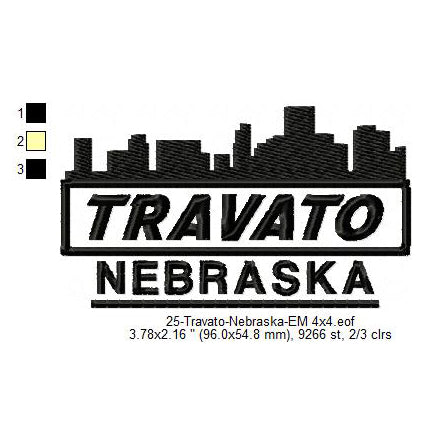 Travato Nebraska State Designs Machine Embroidery Digitized Design Files