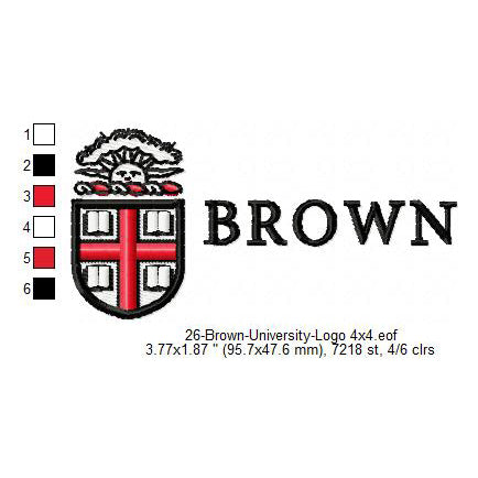 Brown University Logo Machine Embroidery Digitized Design Files