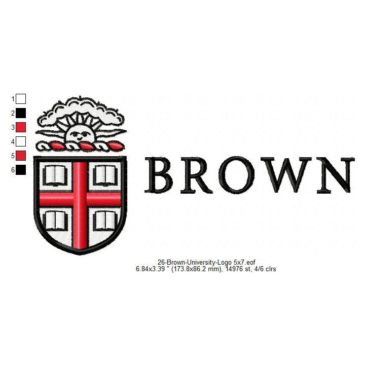 Brown University Logo Machine Embroidery Digitized Design Files