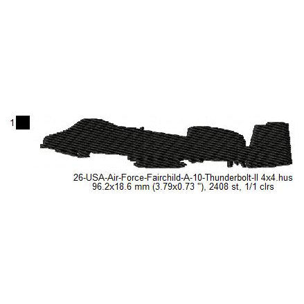 Fairchild Republic A-10 Thunderbolt II Machine Embroidery Digitized Design Files