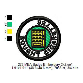 Bought Cigarettes Merit Adulting Badge Machine Embroidery Digitized Design Files