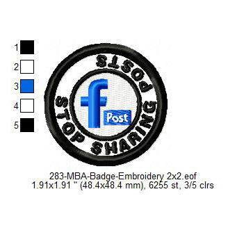 Stop Sharing Posts Merit Adulting Badge Machine Embroidery Digitized Design Files