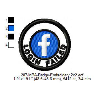 Login Failed Merit Adulting Badge Machine Embroidery Digitized Design Files
