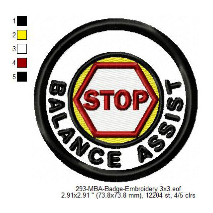 Balance Assist Merit Adulting Badge Machine Embroidery Digitized Design Files