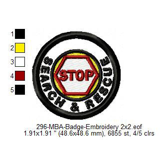 Search and Rescue Merit Adulting Badge Machine Embroidery Digitized Design Files