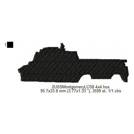 USS Montgomery LCS-8 Ship Silhouette Machine Embroidery Digitized Design Files