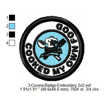Cooked My Own Foods Awareness Badge Machine Embroidery Digitized Design Files