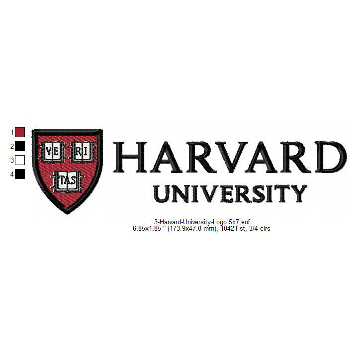 Harvard University Logo Machine Embroidery Digitized Design Files