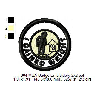 I Gained Weight Merit Adulting Badge Machine Embroidery Digitized Design Files