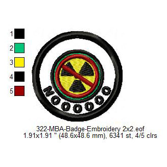 Noooooo Against Nuclear War Merit Adulting Badge Machine Embroidery Digitized Design Files