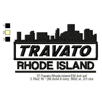 Travato Rhode Island State Designs Machine Embroidery Digitized Design Files