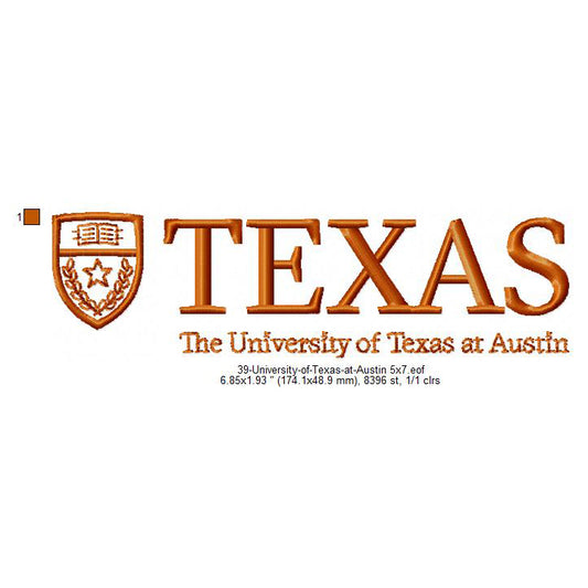 University of Texas at Austin Logo Machine Embroidery Digitized Design Files