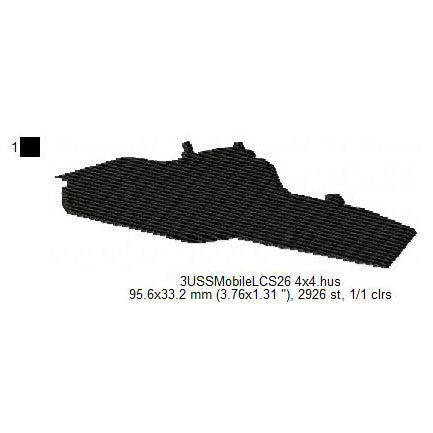USS Mobile LCS-26 Ship Silhouette Machine Embroidery Digitized Design Files