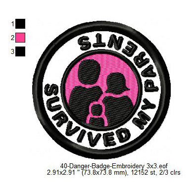 Survived My Parents Merit Adulting Badge Machine Embroidery Digitized Design Files