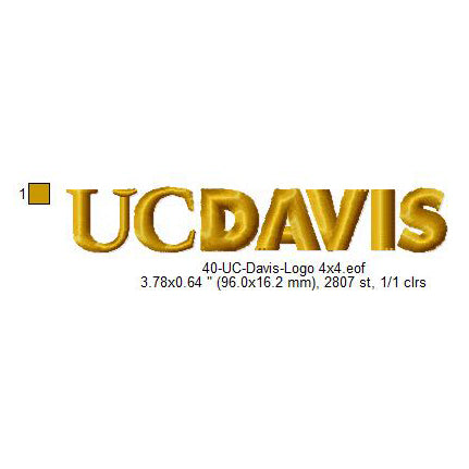 UC Davis Logo Machine Embroidery Digitized Design Files