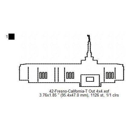 Fresno California LDS Temple Outline Machine Embroidery Digitized Design Files