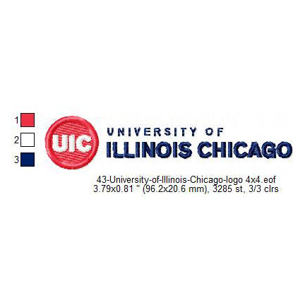 University of Illinois Chicago Logo Machine Embroidery Digitized Design Files