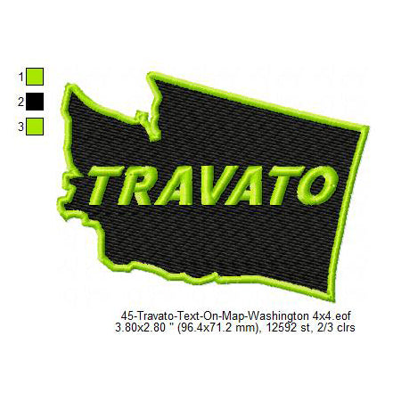 Travato Washington State Map Designs Machine Embroidery Digitized Design Files