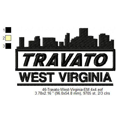 Travato West Virginia State Designs Machine Embroidery Digitized Design Files